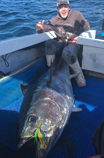 ANGLER: Locki Nichols  SPECIES: Southern Bluefin Tuna WEIGHT: 130kg LURE: JB Lures Little Ripper.